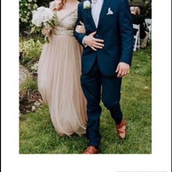 bhldn rose gold dress
